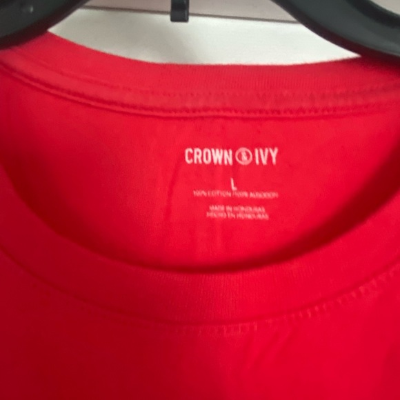 Crown and Ivy red tshirt -size large - Picture 3 of 5